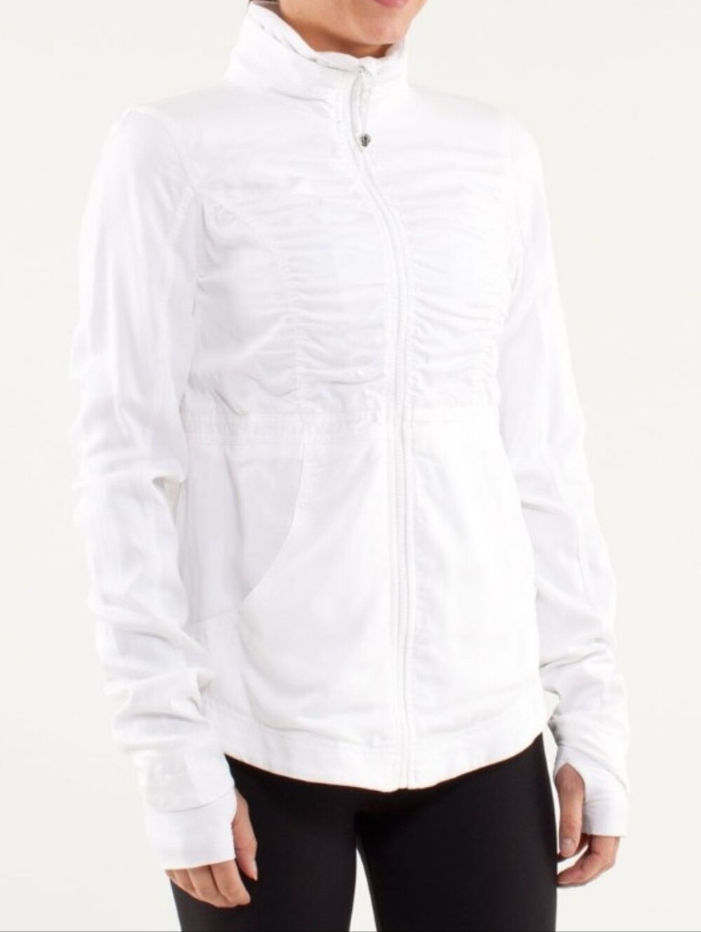 Lululemon White Inner Peace Full-Zip Reversible Jacket Sz 6